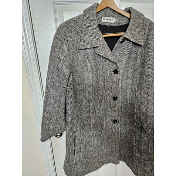 Herman Kay Wool Pea Coat Jacket Gray 3 Button Closure USA VINTAGE 90S 22wp USA - Picture 5 of 12